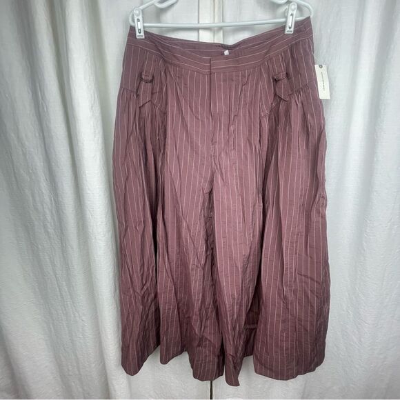 By Anthropologie Skirty Utility Culottes striped pants 16 new nwt brown color - Picture 3 of 10